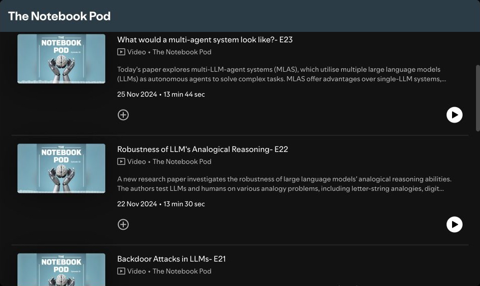 The Notebook Pod episode catalogue on Spotify