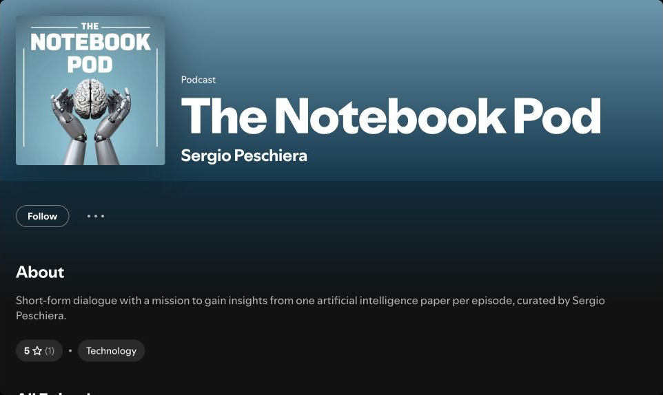The Notebook Pod by Sergio Peschiera on Spotify